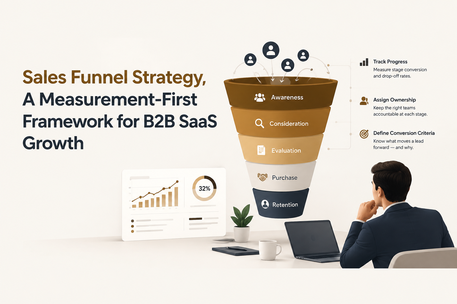 sales funnel strategy stage criteria and ownership diagram