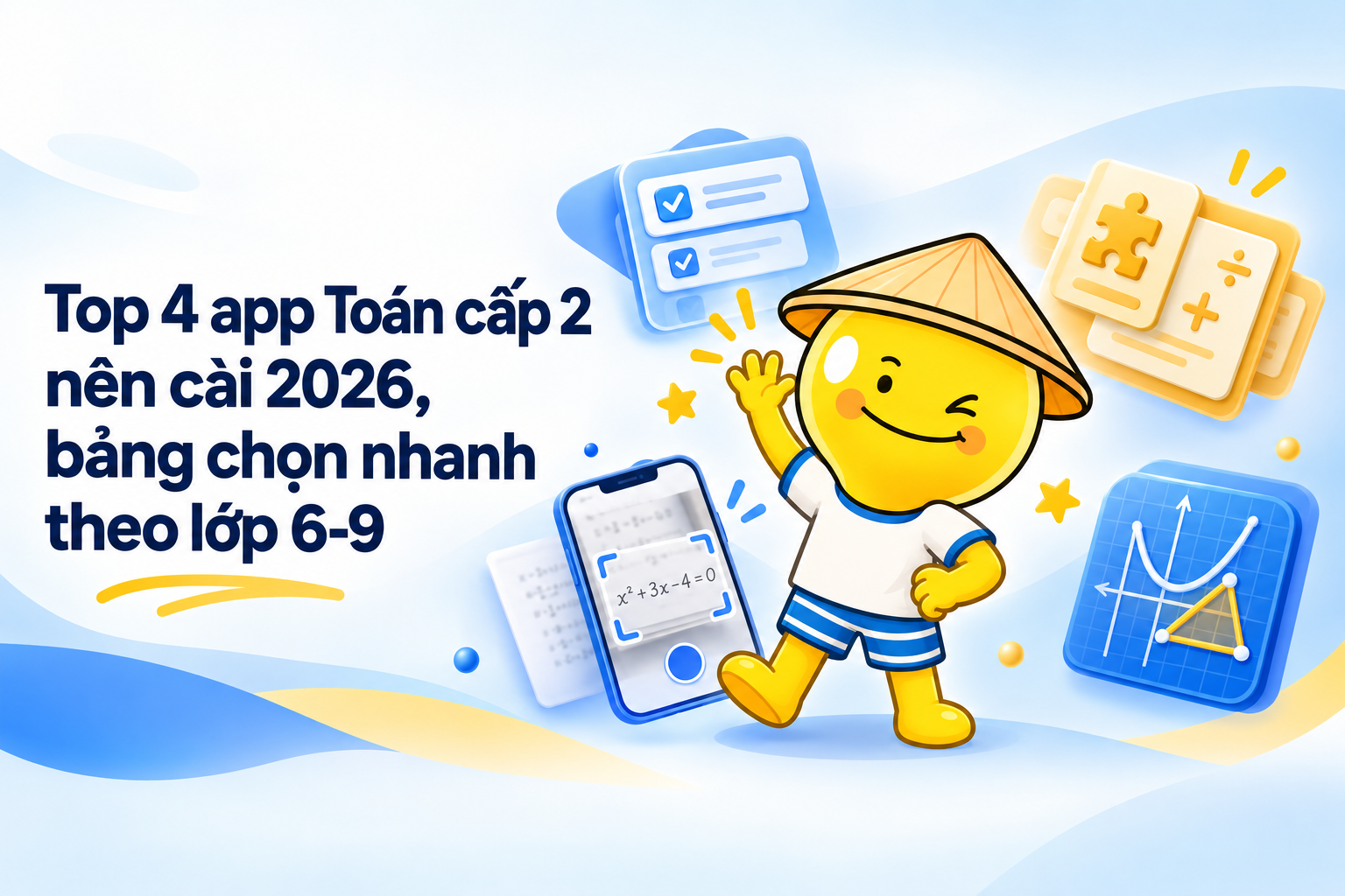 So sánh top 4 app Toán cấp 2 theo tiêu chí luyện tập, quét ảnh và hình học