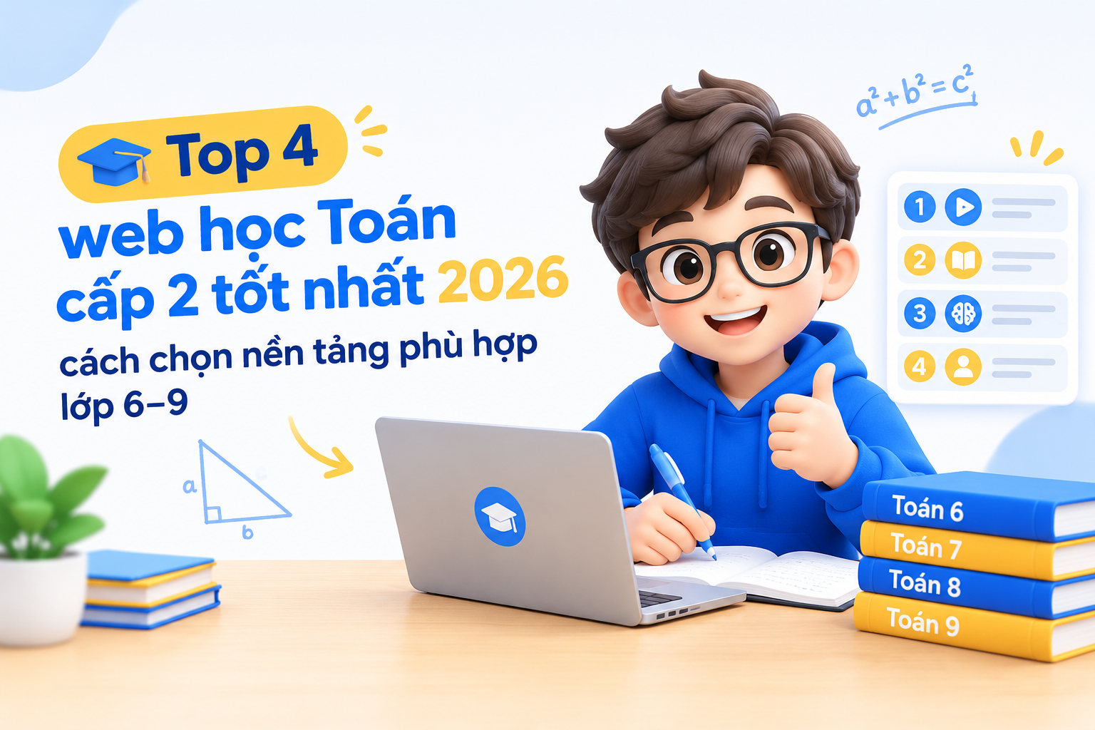 Bảng so sánh nhanh top 4 web học Toán cấp 2 tốt nhất