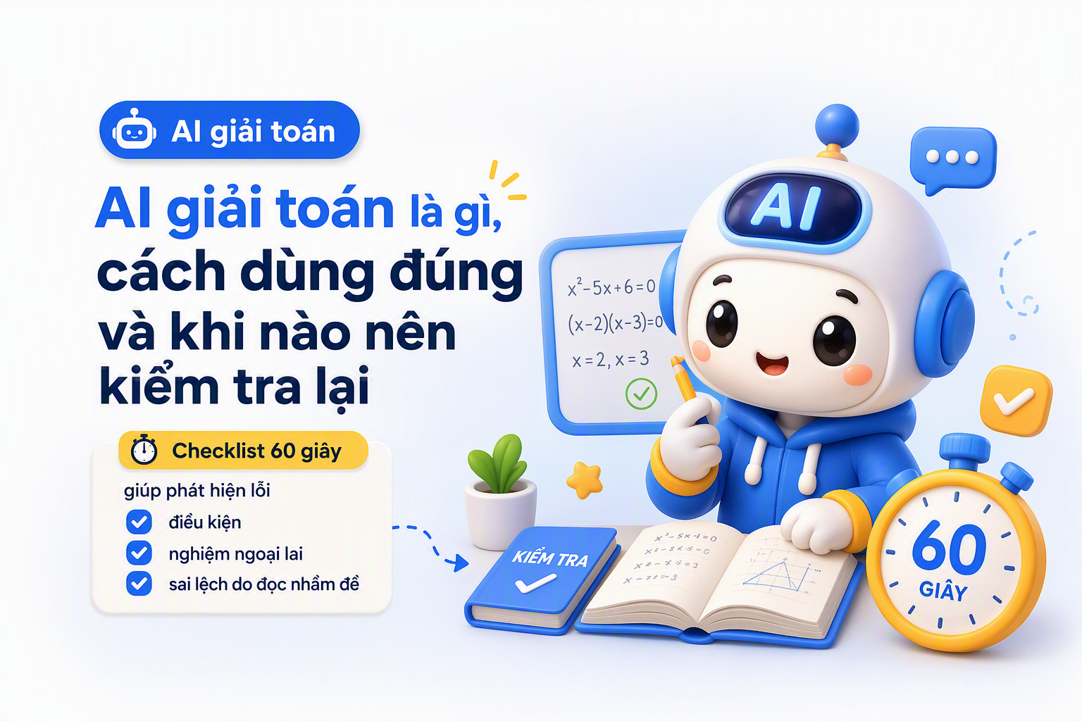 Checklist tự kiểm tra kết quả khi dùng AI giải toán