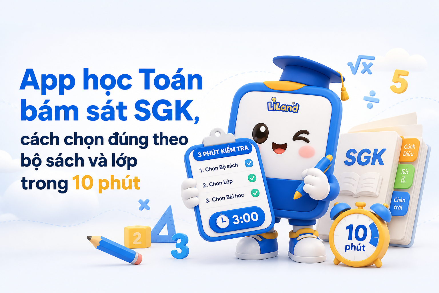 Checklist chọn app học Toán bám sát SGK theo bộ sách