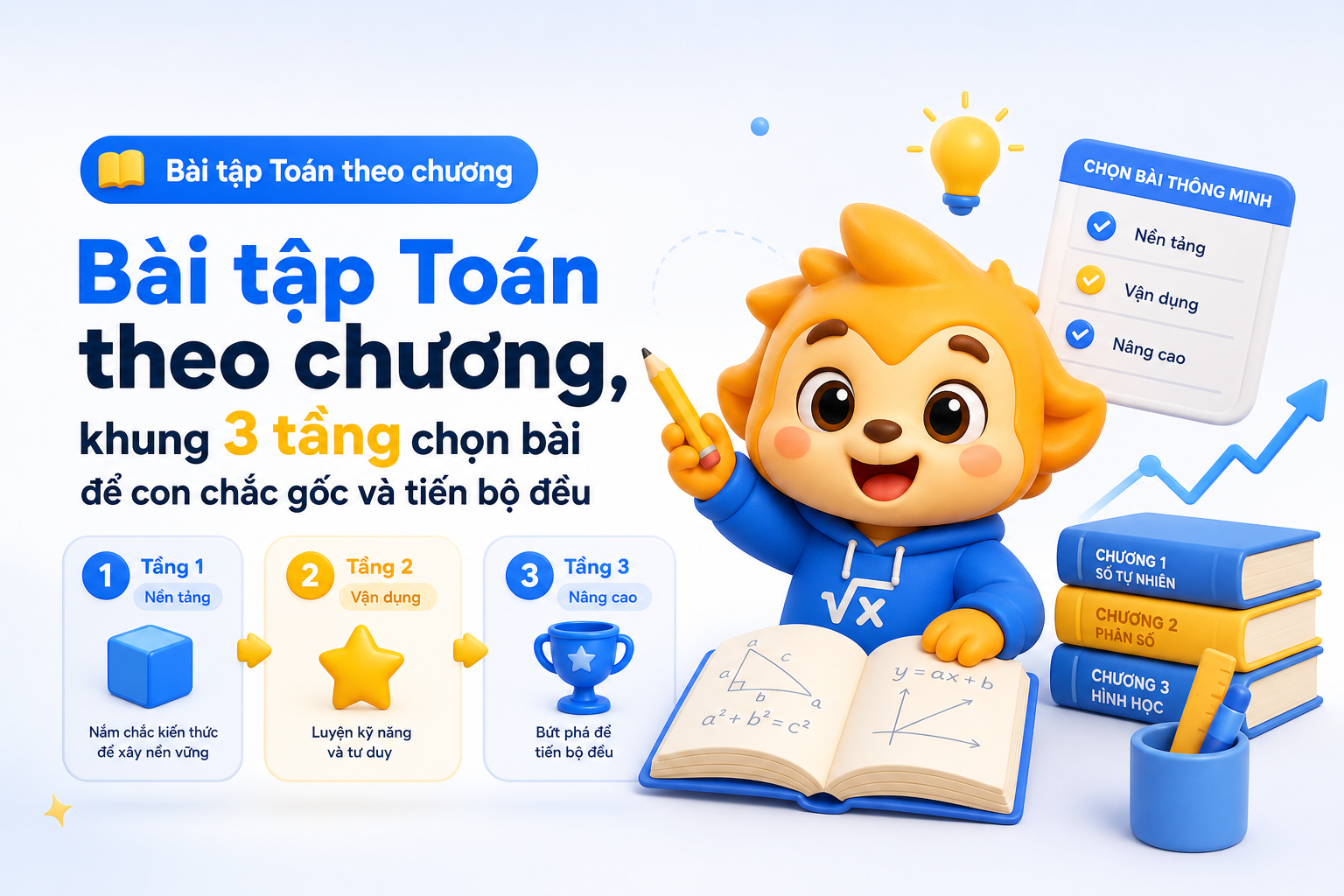 Sơ đồ xây ngân hàng bài tập Toán theo chương theo khung 3 tầng