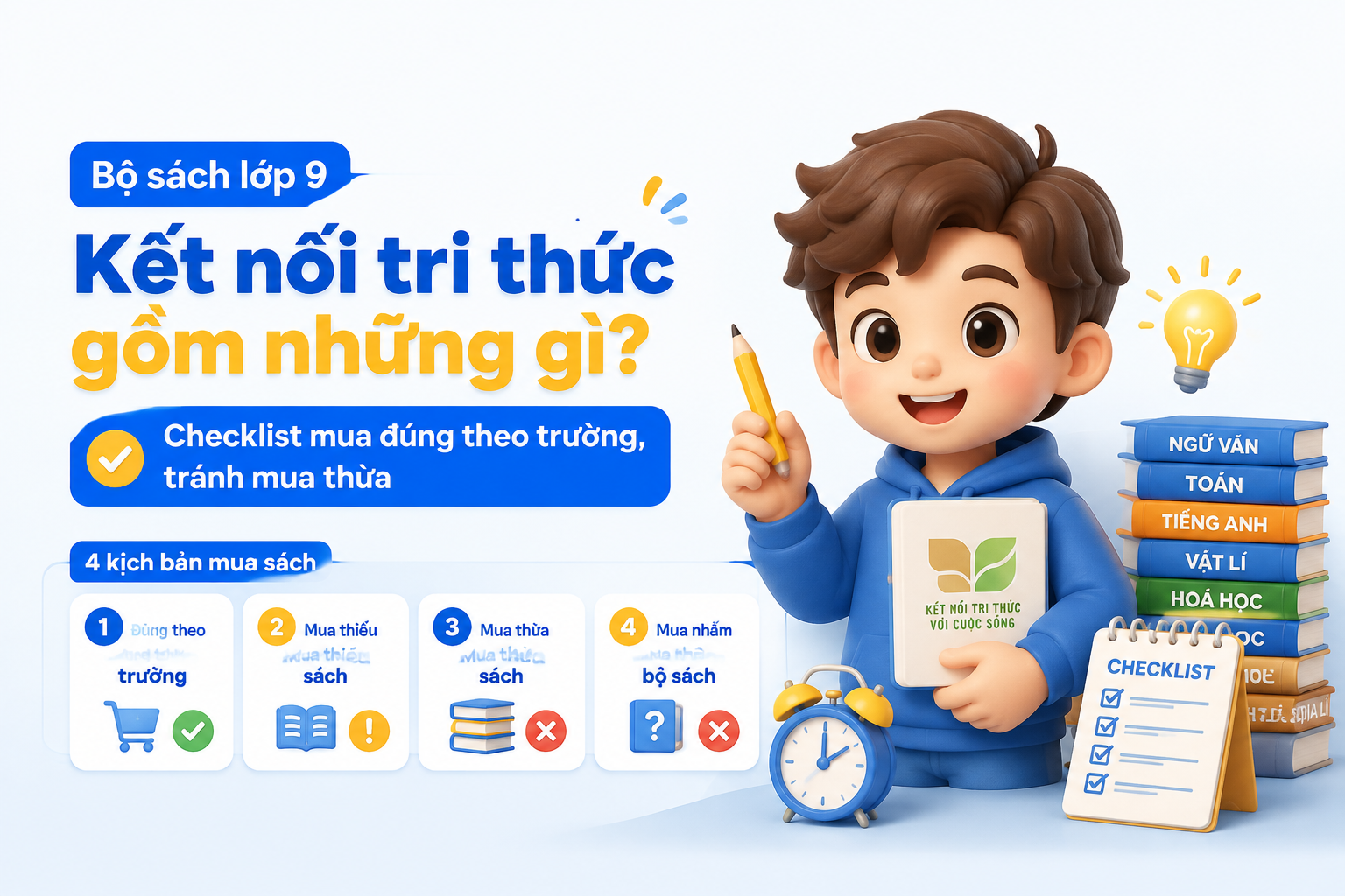 Bảng so sánh kịch bản mua bộ sách lớp 9 Kết nối tri thức