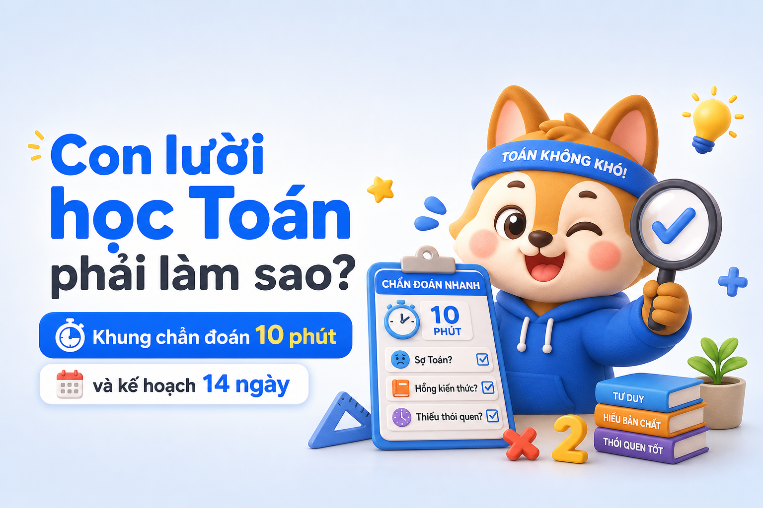 Khung chẩn đoán 10 phút khi con lười học Toán phải làm sao