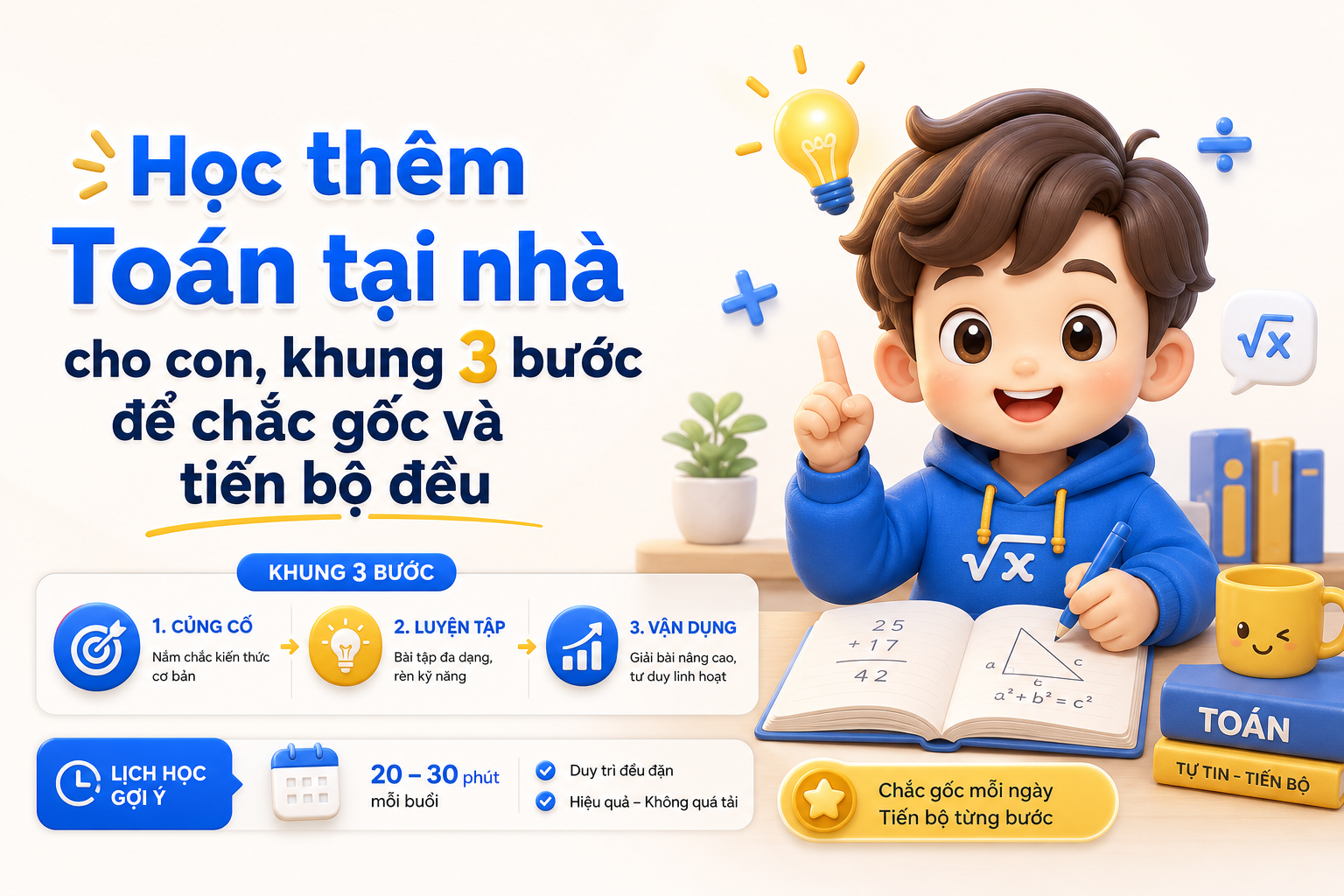Mẫu lịch học thêm Toán tại nhà theo tuần cho học sinh lớp 6-9