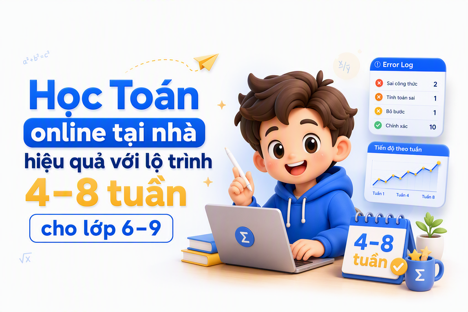 Mẫu error log chữa lỗi khi học Toán online tại nhà
