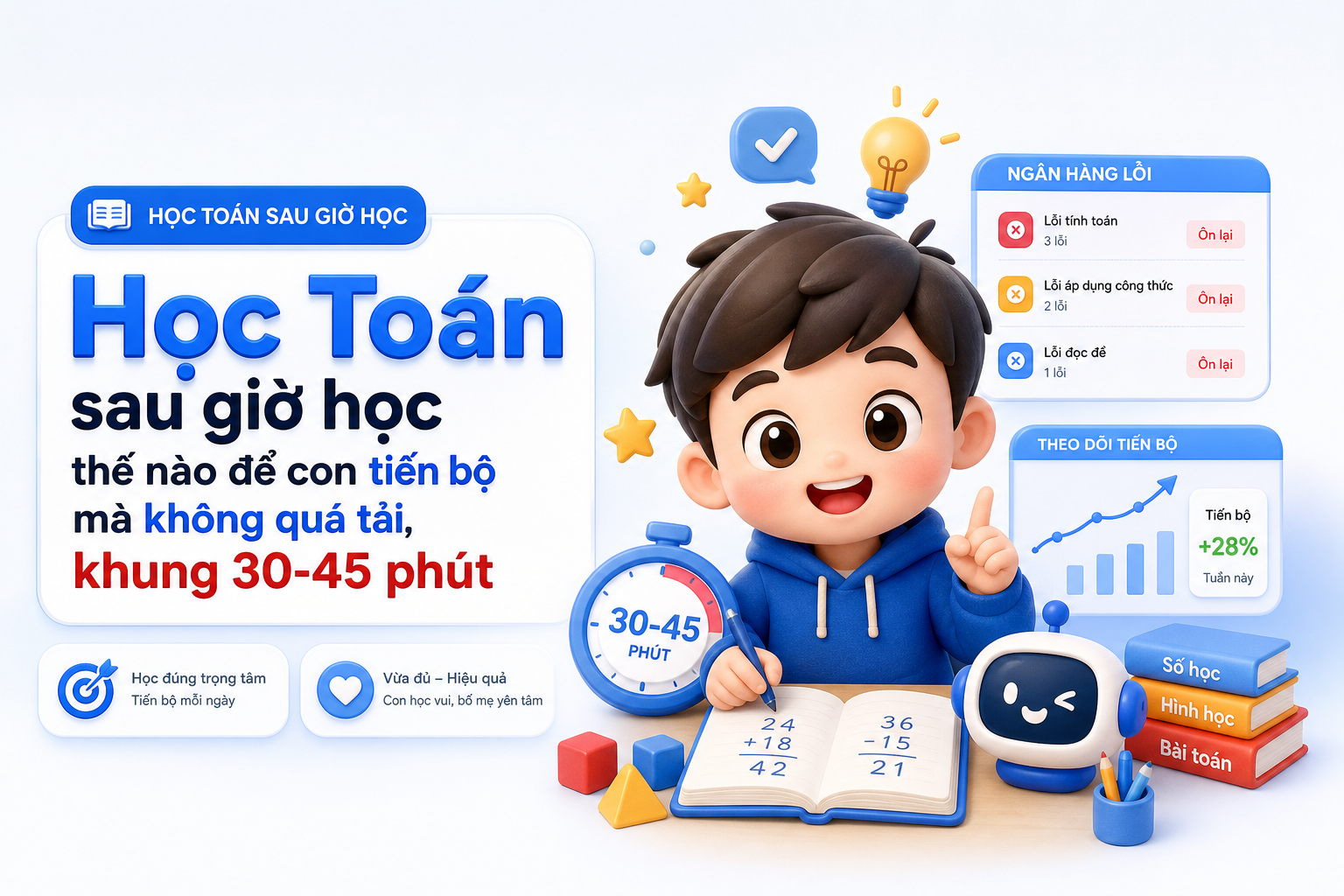 Bảng theo dõi lỗi sai và ngân hàng lỗi khi học Toán sau giờ học