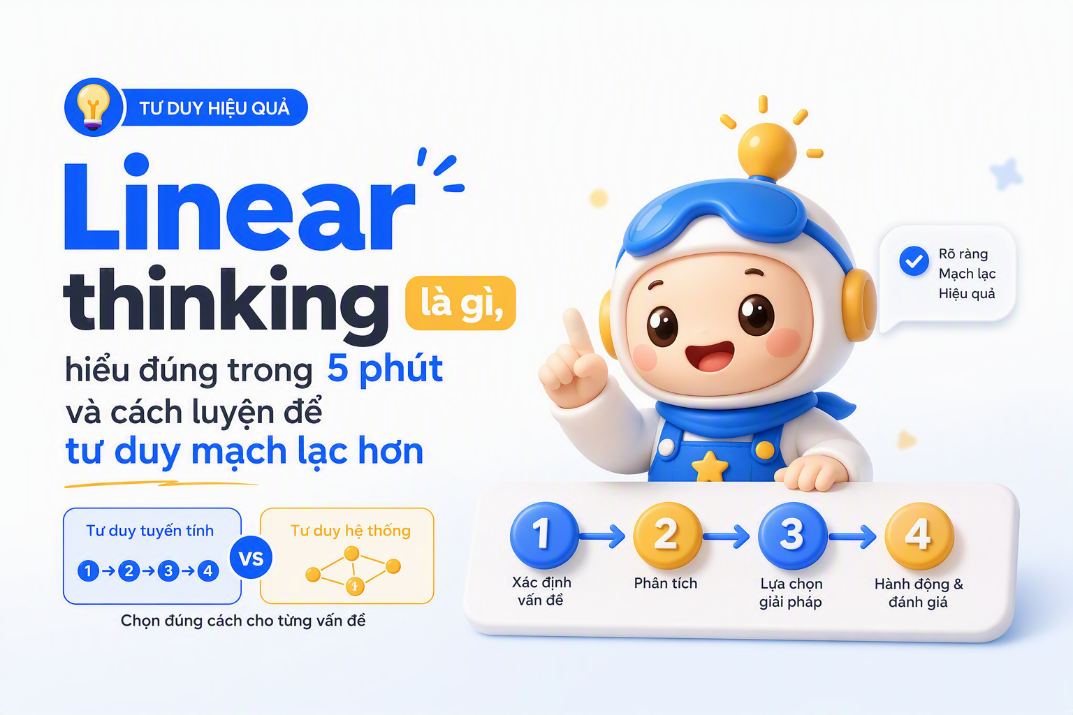 Bảng so sánh tư duy tuyến tính và tư duy hệ thống