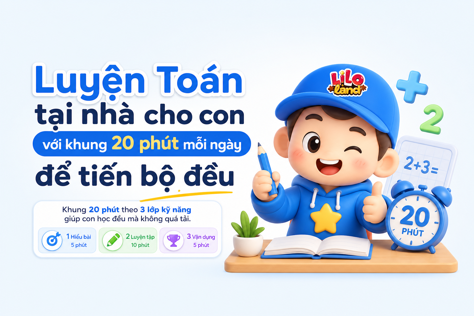 Khung luyện Toán tại nhà 20 phút mỗi ngày cho con lớp 6-9