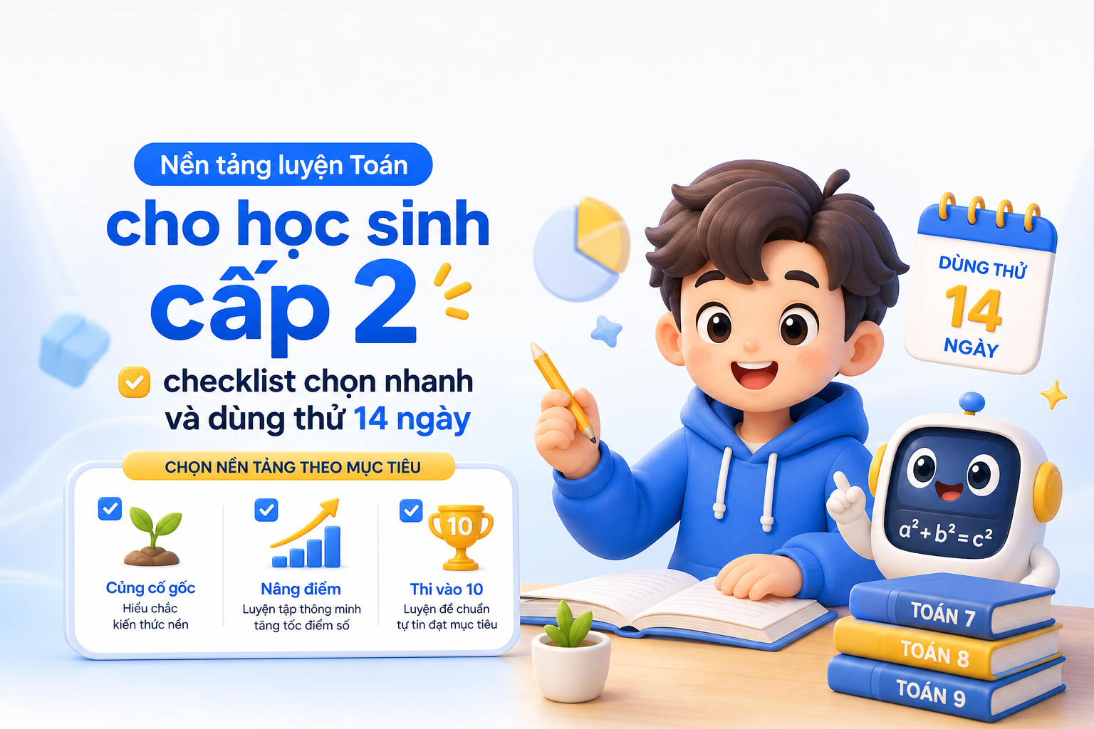 Checklist chọn nền tảng luyện Toán cho học sinh cấp 2 theo mục tiêu