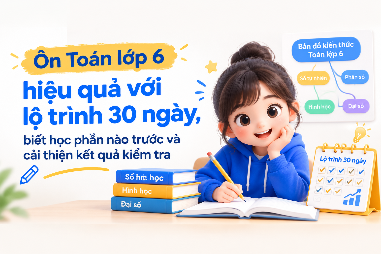 Sơ đồ bản đồ kiến thức ôn Toán lớp 6 theo mạch số học và hình học