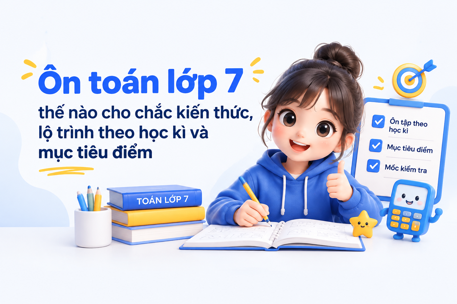 Checklist ôn toán lớp 7 theo mốc kiểm tra và mục tiêu điểm