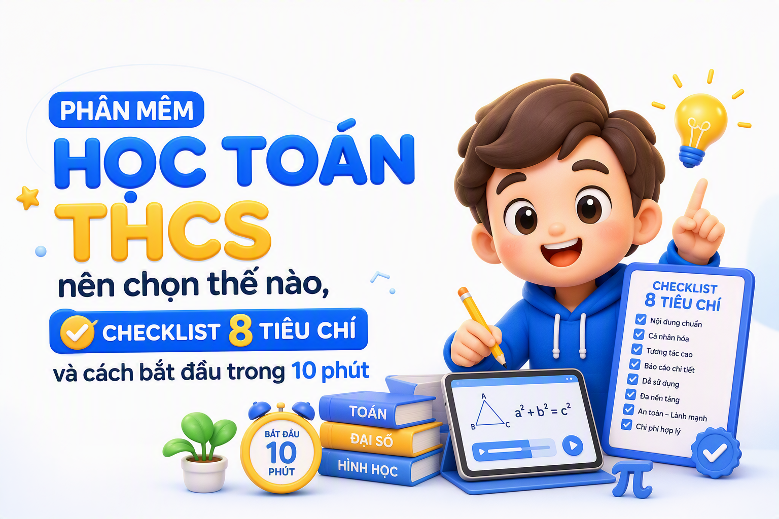 Checklist chọn phần mềm học toán THCS theo 8 tiêu chí