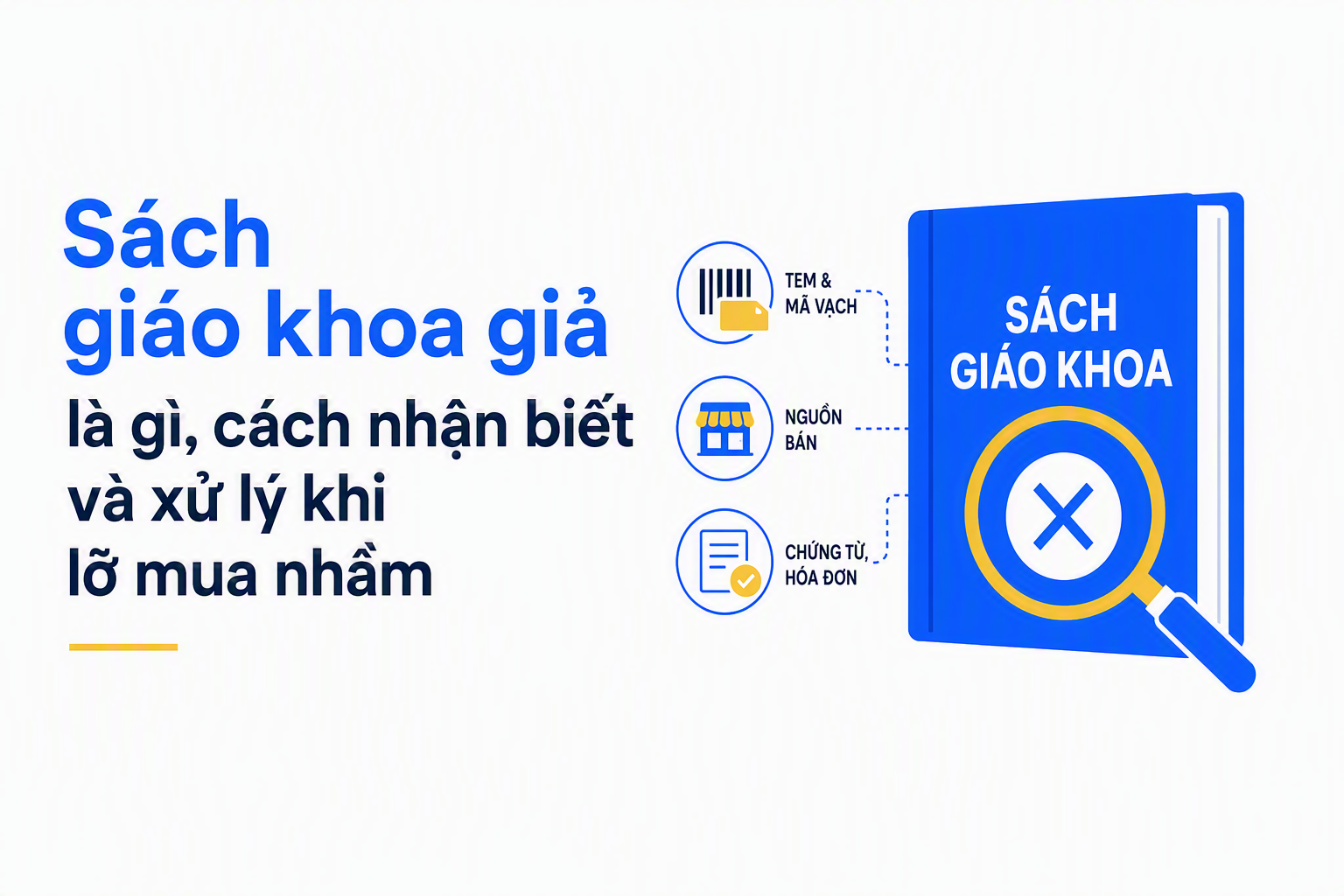 Checklist kiểm tra tem, mã vạch và hóa đơn khi nghi sách giáo khoa giả
