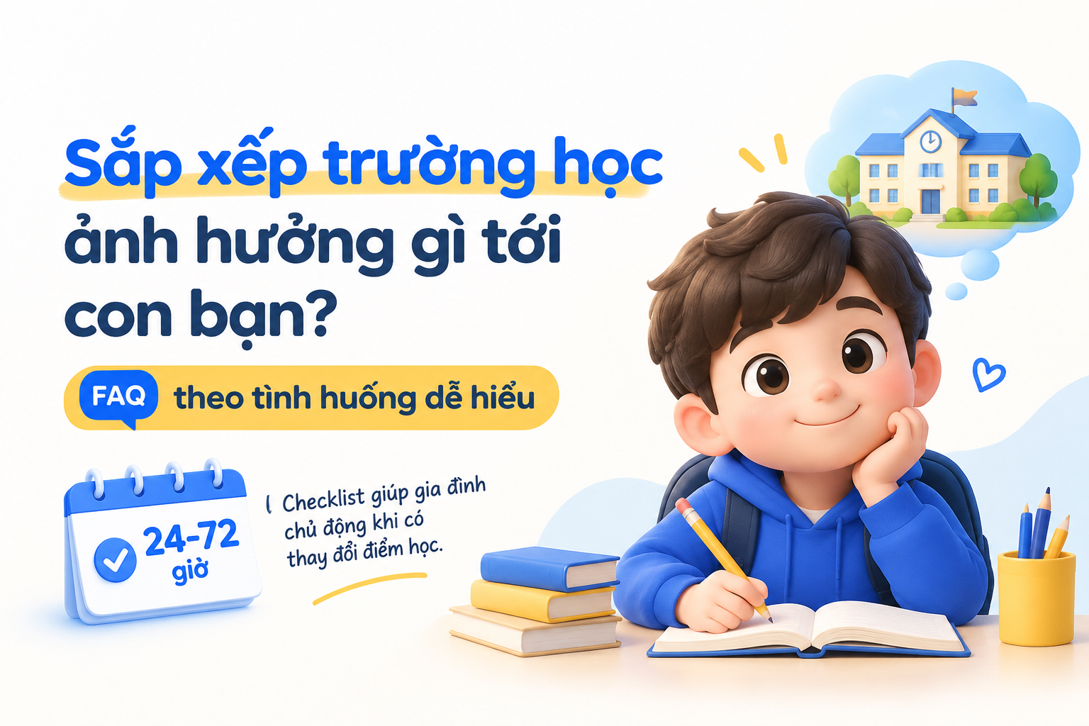 Phụ huynh trao đổi với nhà trường về thay đổi khi sắp xếp trường học