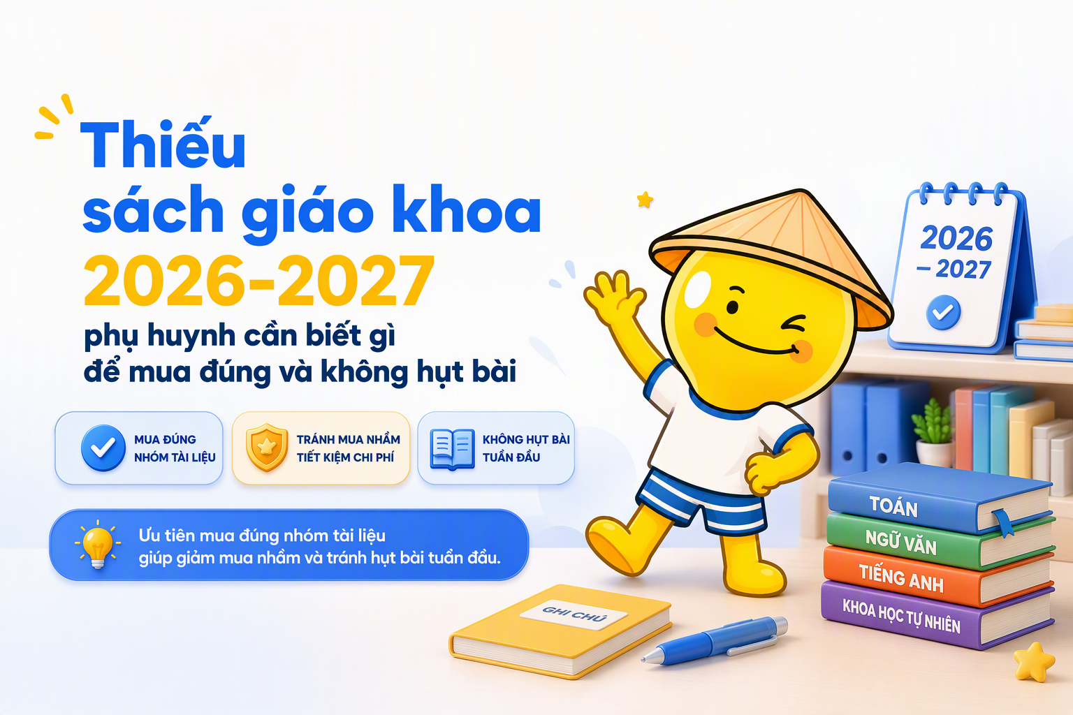 Bảng ưu tiên mua SGK, vở bài tập và sách bổ trợ khi thiếu sách giáo khoa