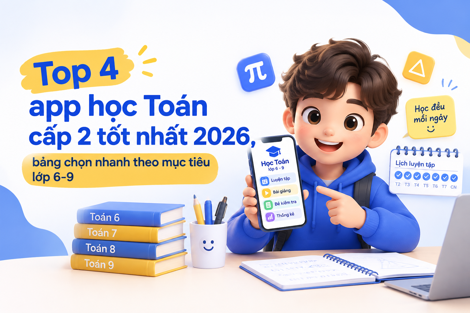 Học sinh lớp 6 đến 9 sử dụng app học Toán trên máy tính bảng