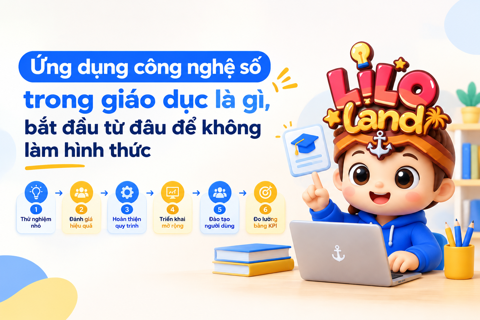 Khung 6 bước triển khai ứng dụng công nghệ số trong giáo dục