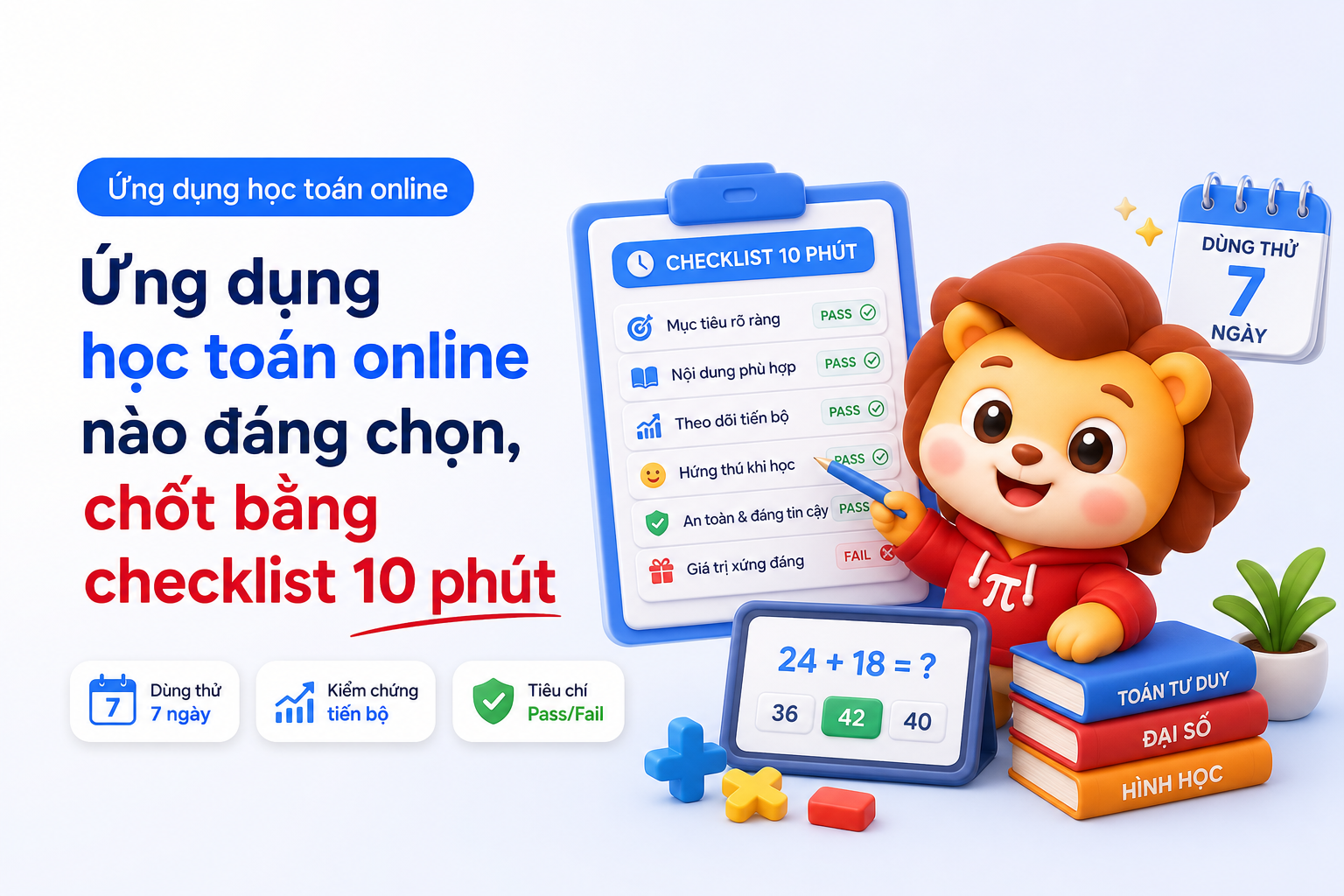 Kịch bản dùng thử 7 ngày để đánh giá ứng dụng học toán online
